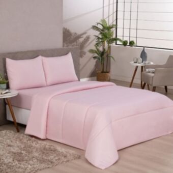 Vest Casa Edredom queen microfibra colors rosa glacê vestcasa oferta