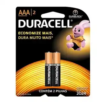 Pilha duracell alcalina palito aaa 2un