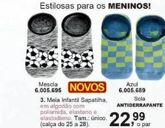 Meia Infantil Sapatilha