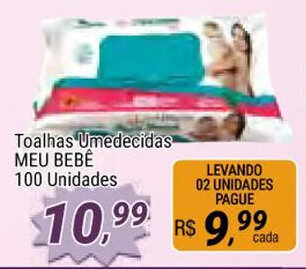 Toalhas Umedecidas Meu Bebe 100 unidades