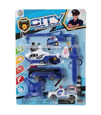 Jogo veiculos polícia cidade moderna 6 peças world brinquedos fb02271
