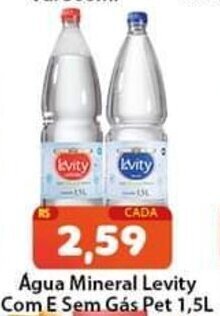 Agua Mineral Levity com e sem gas pet 1.5L
