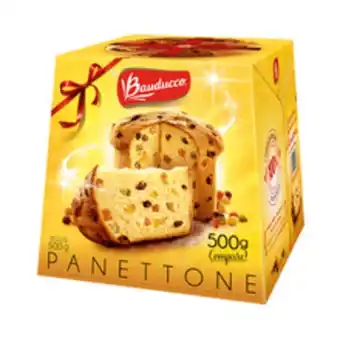 Supermercados Pague Menos Panettone bauducco 500g oferta