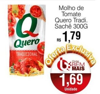 Supermercado Bem Barato Molho de Tomate Quero Trad. Sache 300g oferta