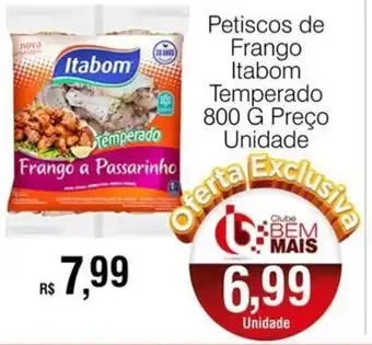 Petiscos de Frango Itabom Temperado 800g preco unidade