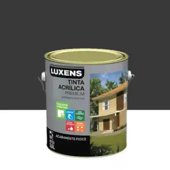 Leroy Merlin Tinta acrílica fosco premium preto 3,6l luxens oferta