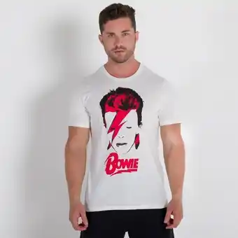 Camiseta masculina david bowie bandup off white