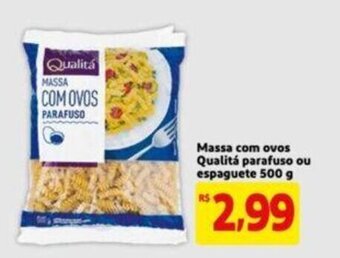 Extra Supermercado Massa com ovos Qualita parafuso ou espaguete 500g oferta