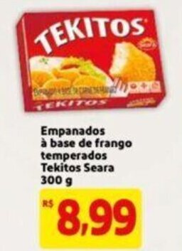 Extra Supermercado Empanados a base de frango Temperados Tekitos Seara 300g oferta