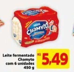 Extra Supermercado Leite Fermentado Chamyto com 6 unidades 450g oferta
