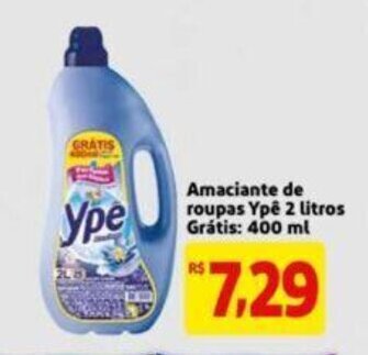 Extra Supermercado Amaciante de roupas Ype 2L gratis 400ml oferta