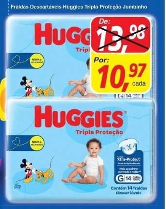 Supermercados Guanabara Fraldas descartaveis Huggies tripla Pretecao Jumbinho oferta