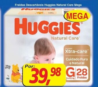 Supermercados Guanabara Fraldas descartaveis huggies Natural Care Mega oferta