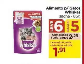 Carrefour Alimentos P Gatos Whiskas Leve 6 Pague 5 85g oferta