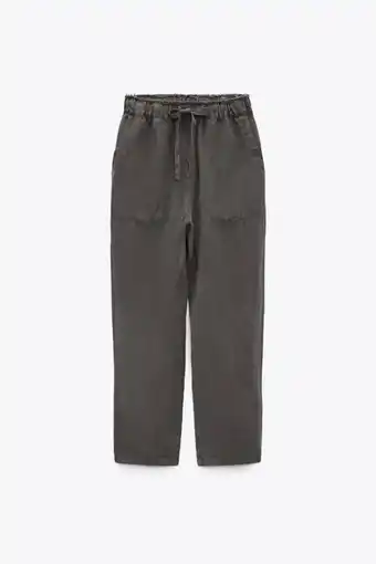 ZARA Calça slouchy de linho oferta