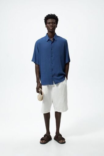 ZARA Camisa com efeito enrugado oferta