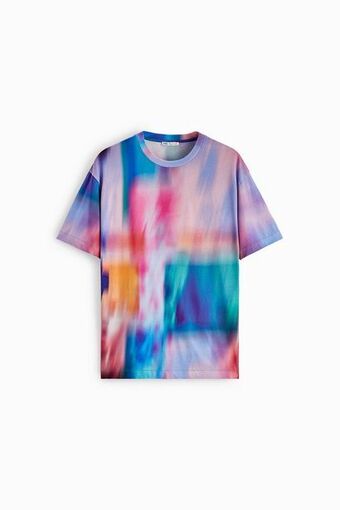 ZARA Camiseta com estampa abstrata oferta