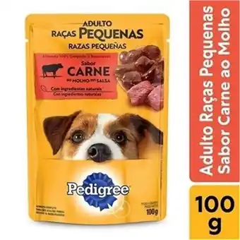 Supermercado Precito Alimento ração úmida pedigree sachê carne ao molho para cães adultos de raças pequenas 100g oferta