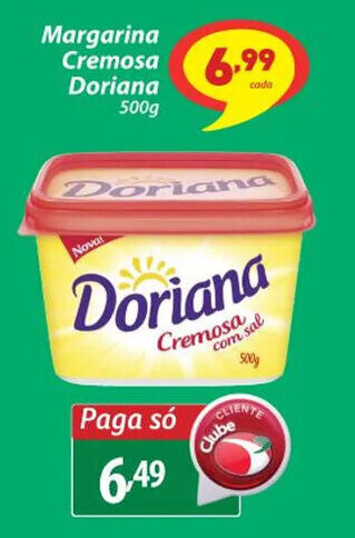 Margarina Cremosa Doriana 500g
