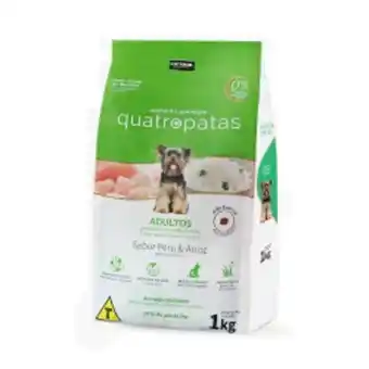 Asun Ração para cães quatro patas adulto peru e arroz pacote 1kg oferta