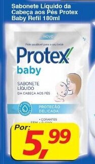 Supermercados Guanabara Sabonete Liquido da Cabeca aos Pes Protex Baby Refil 180ml oferta