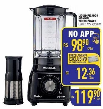 Mercantil Rodrigues Liquidificador mondial turbo power oferta