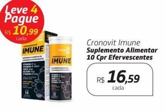 Drogal Cronovit imune suplemento alimentar 10 cpr efervescentes oferta