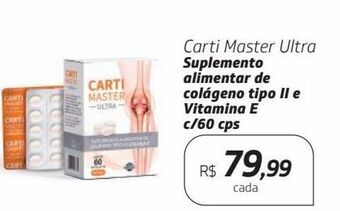 Drogal Carti master ultra suplemento alimentar de colágeno tipo ii e vitamina e c/60 cps oferta