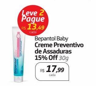 Drogal Bepantol baby creme preventivo de assaduras 15% off 30g oferta