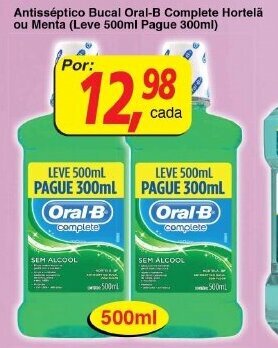 Antisseptico Bucal Oral B Complete Hortela ou Menta
