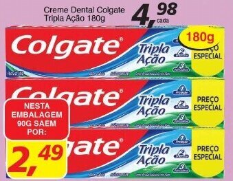 Supermercados Guanabara Creme Dental Colgate Tripla Acao 90g oferta