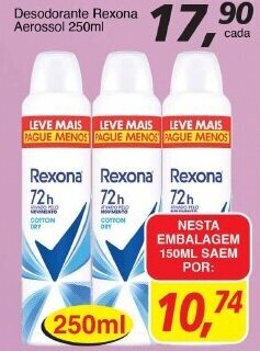 Supermercados Guanabara Desodorante Rexona Aerosol 150ml oferta