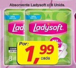 Supermercados Guanabara Absorvente Ladysoft c/ 8 unids oferta