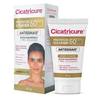 Drogal Protetor solar cicatricure matte antissinais fps50 40g oferta