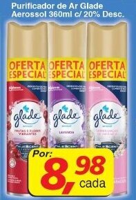 Supermercados Guanabara Purificador de Ar Glade Aerossol 360ml c/ 20% Desc, oferta