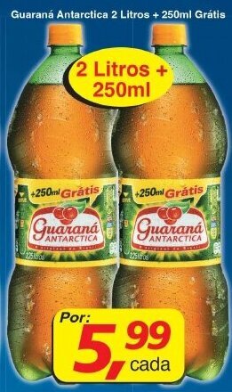 Supermercados Guanabara Guarana Antarctica 2L + 250ml Gratis oferta