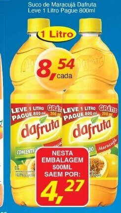 Supermercados Guanabara Suco de Maracuja Dafruta Leve 1L Pague 800ml oferta