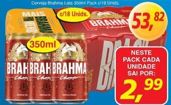 Supermercados Guanabara Cerveja Brahma Lata 350ml Pack c/18 unids oferta