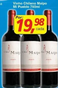 Supermercados Guanabara Vinho Chileno Maipo MI Pueblo 750ml oferta