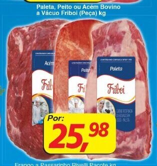 Supermercados Guanabara Paleta, Peito ou Acem Bovino a Vacuo Friboi (peca) 1kg oferta