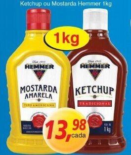 Ketchup ou Mostarda Hemmer 1kg