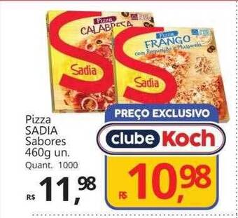 Supermercados Koch Pizza sadia sabores oferta