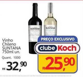 Supermercados Koch Vinho chileno suntana oferta