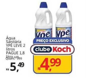 Supermercados Koch Àgua sanitaria ypê oferta