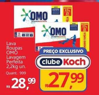Supermercados Koch Lava roupas omo lavagem perfeita oferta