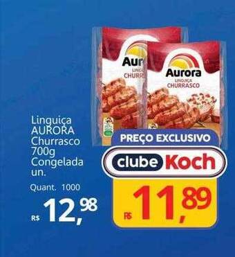 Supermercados Koch Linguiça aurora churrasco congelada oferta