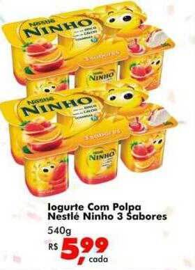 Iogurte com polpa nestlé ninho 3 sabores
