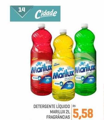 Cidade Supermercados Detergente líquido marilux fragrâncias oferta