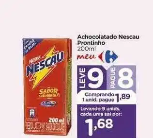 Carrefour Achocolatado nescau prontinho leve 9 pague 8 oferta