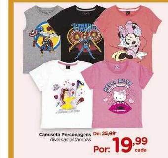 Carrefour Camiseta personagens oferta